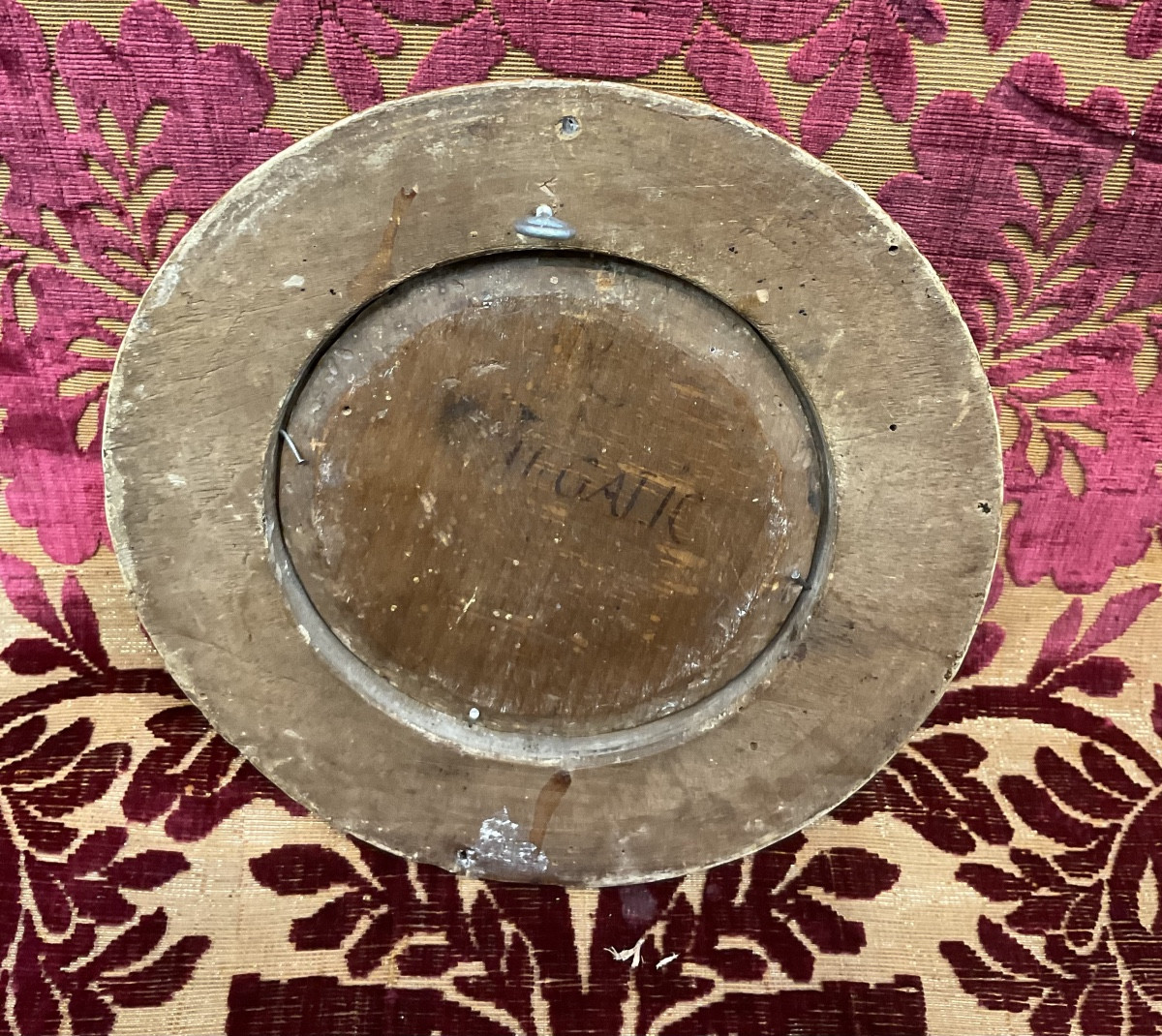 Tableau en rond ( Tondo ),Huile sur bois, « Marie Madeleine en Méditation, Europe Central XVIII-photo-3