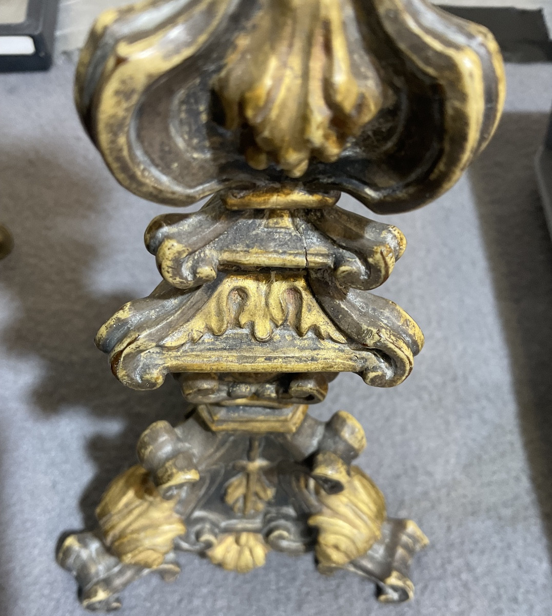 Monstrance - Reliquaire, en Bois sculpté,  de la Sainte Croix ( Theca en Argent ), Italie XVIII-photo-2