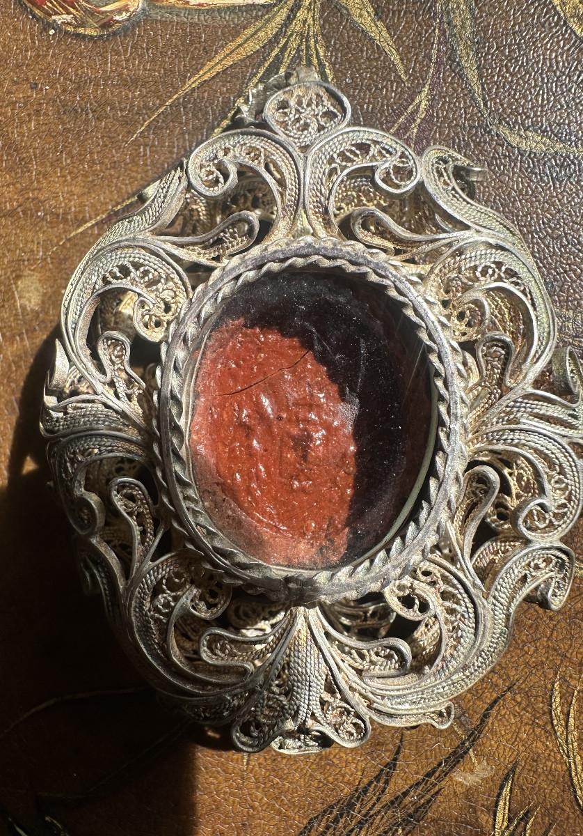 Monstrance - Reliquaire, en Bois sculpté,  de la Sainte Croix ( Theca en Argent ), Italie XVIII-photo-6