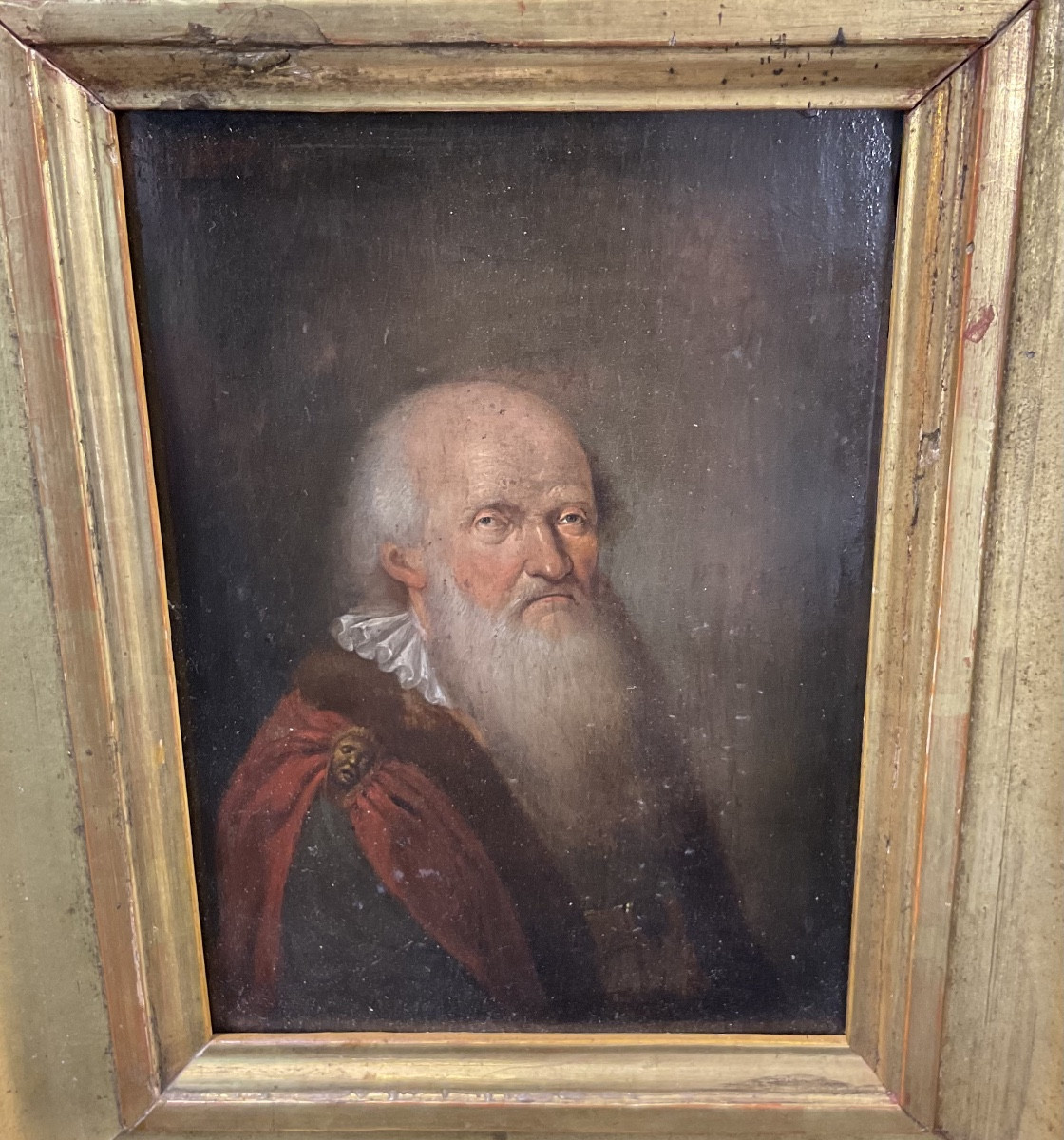 Portrait Anonyme d’un Vieux Homme ( Savant, Noble? ) Huile sur Bois, Pays -Bas , XVII/ XVIIIème-photo-2