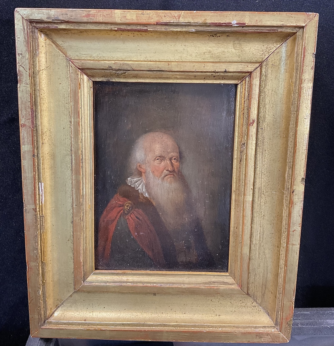 Portrait Anonyme d’un Vieux Homme ( Savant, Noble? ) Huile sur Bois, Pays -Bas , XVII/ XVIIIème