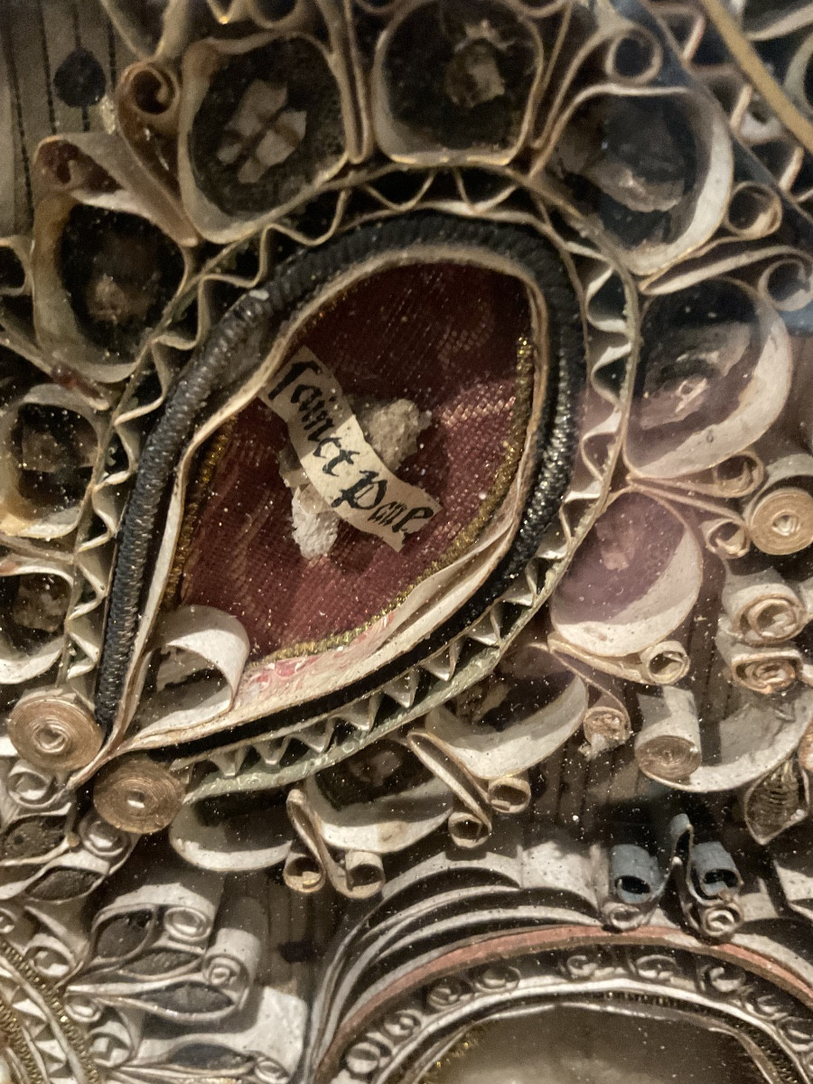 Cadre - Reliquaire à Paperolles ( Réliques de Saints, de La Vraie Croix ) Italie , fin XVIIIe-photo-6