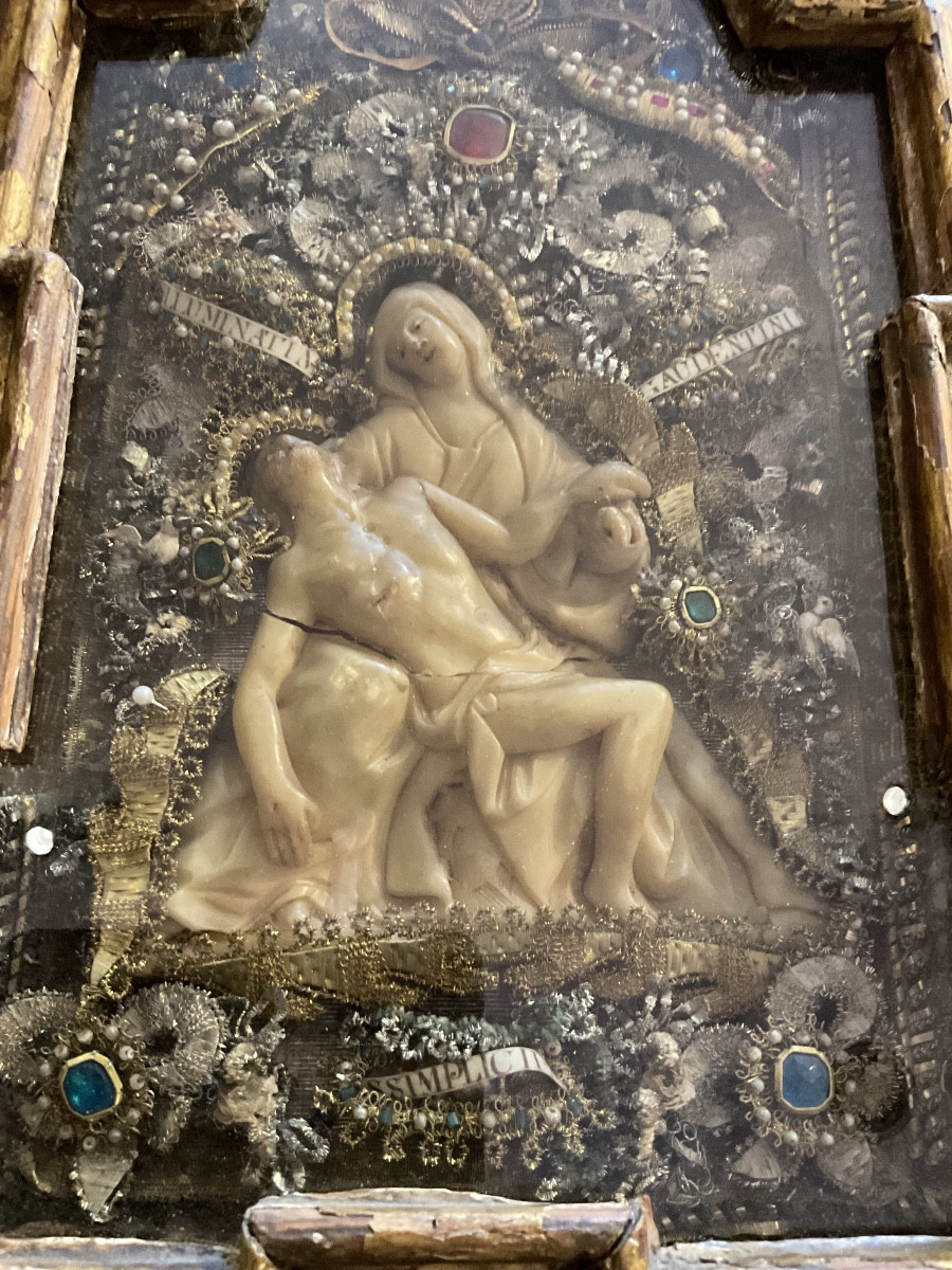 Frame - Reliquary In Carved Wood With Rocaille Décor And Angel Heads, -photo-4