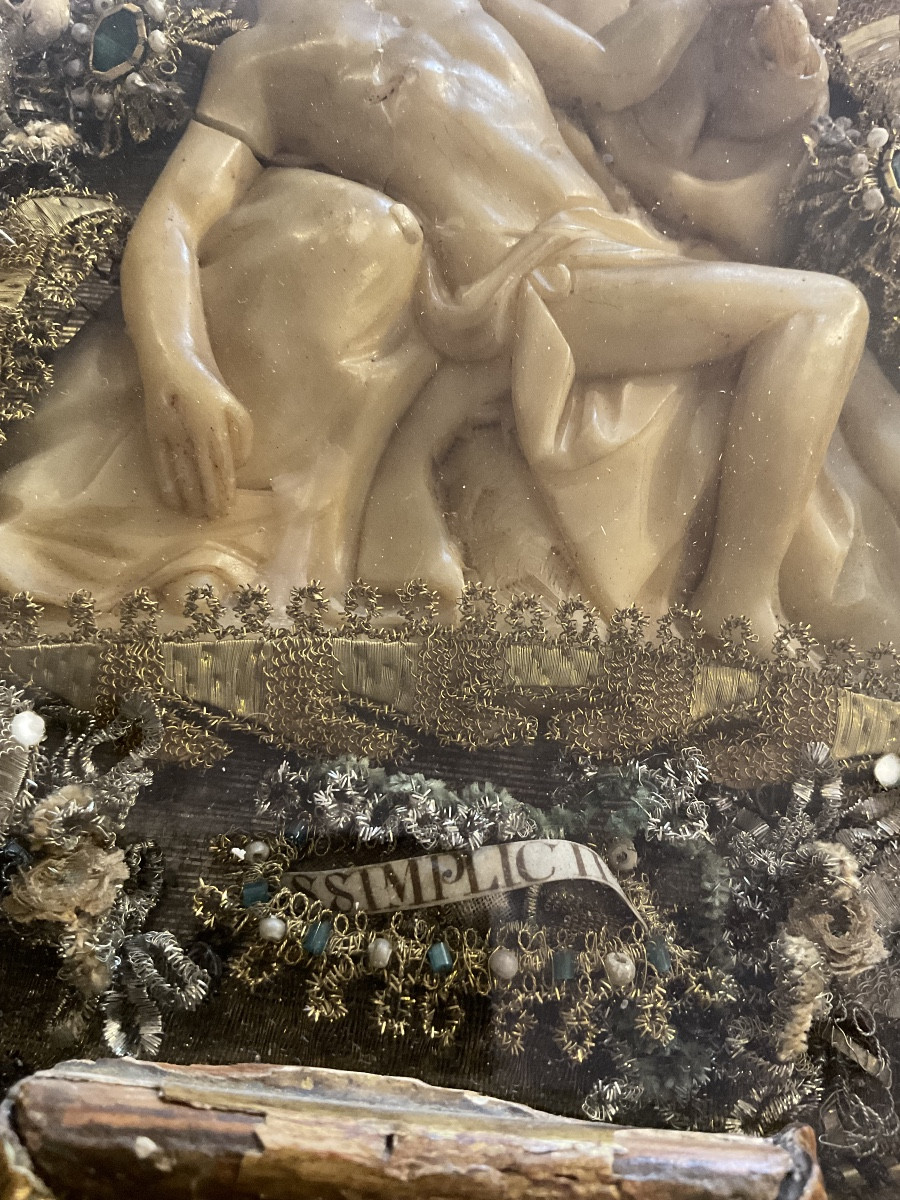 Frame - Reliquary In Carved Wood With Rocaille Décor And Angel Heads, -photo-5