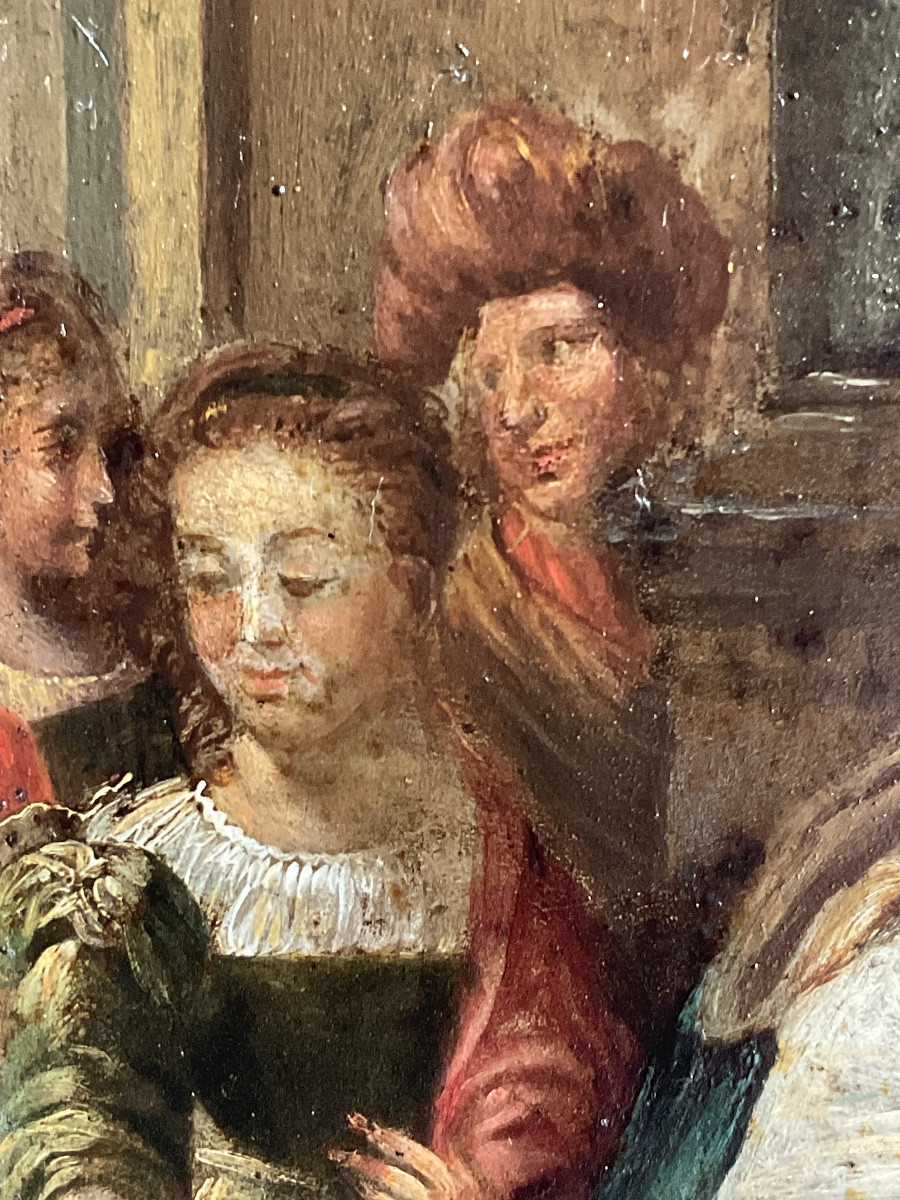 The Marriage Of Mary And Joseph In The Temple , Oil On Copper , Flemish School , Late 17th Century-photo-5