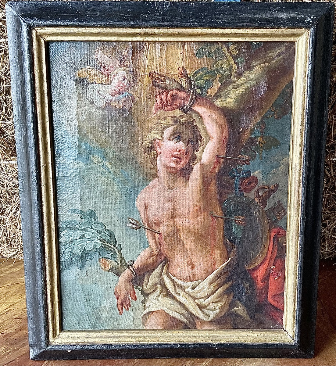 “ The Martyr Of Saint Sebastian “ Oil On Canvas , South Germany Or Austria, End Of19.th Century