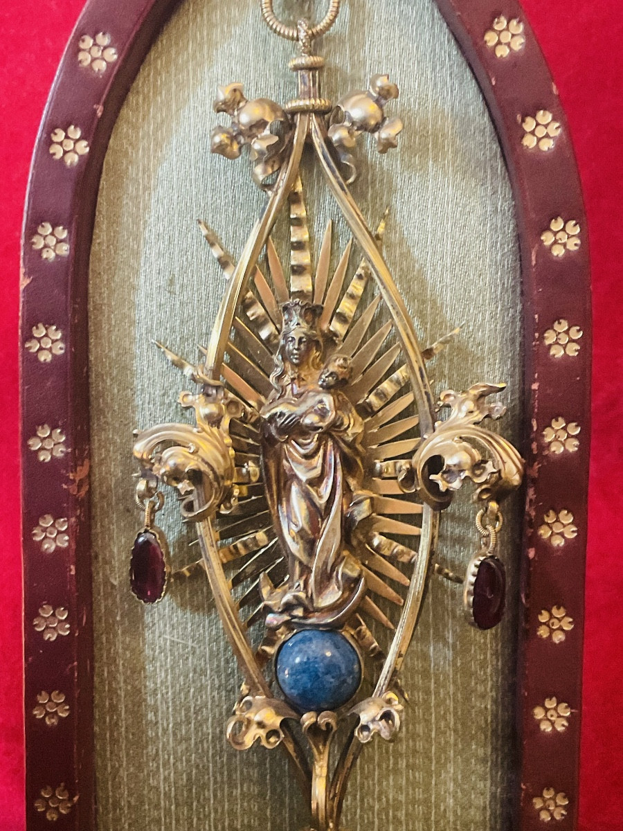 Pectoral With Virgin And Child, Silver, Hallmarks :” Sankt Johannsstift München, Late XIX Centu-photo-2