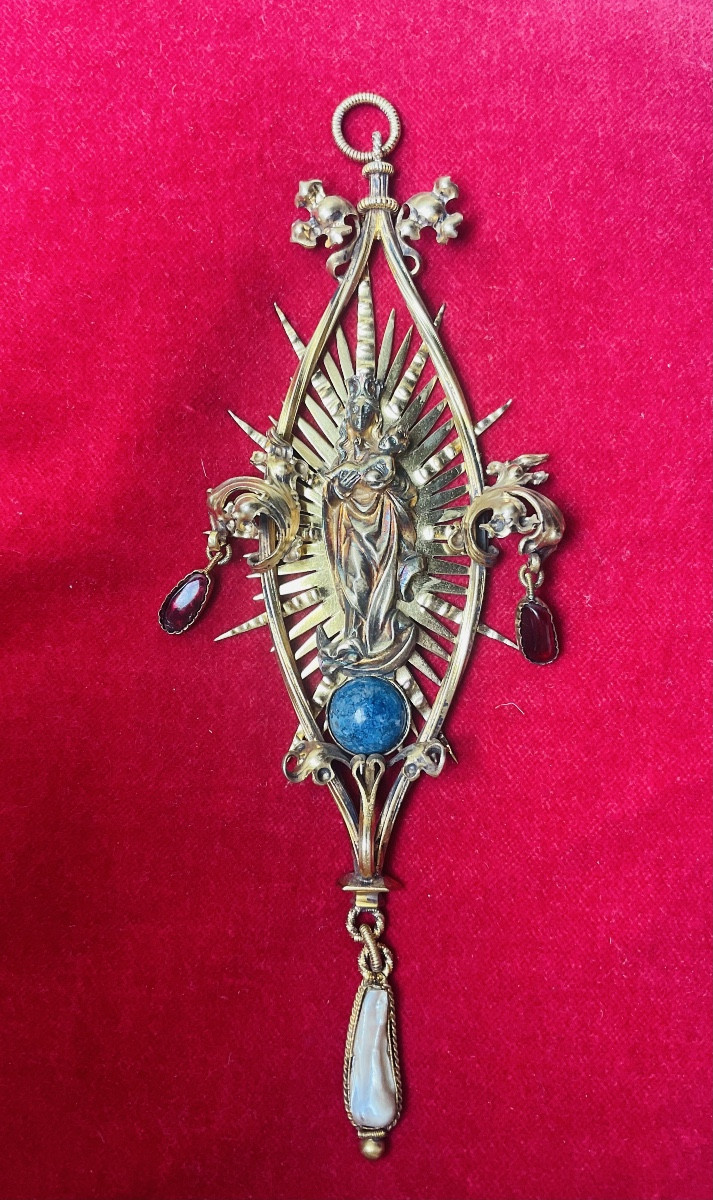 Pectoral With Virgin And Child, Silver, Hallmarks :” Sankt Johannsstift München, Late XIX Centu-photo-3
