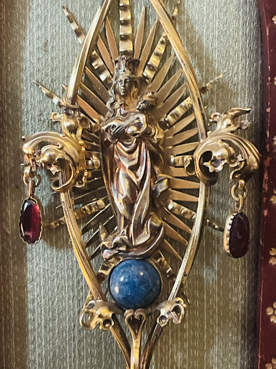 Pectoral With Virgin And Child, Silver, Hallmarks :” Sankt Johannsstift München, Late XIX Centu-photo-1