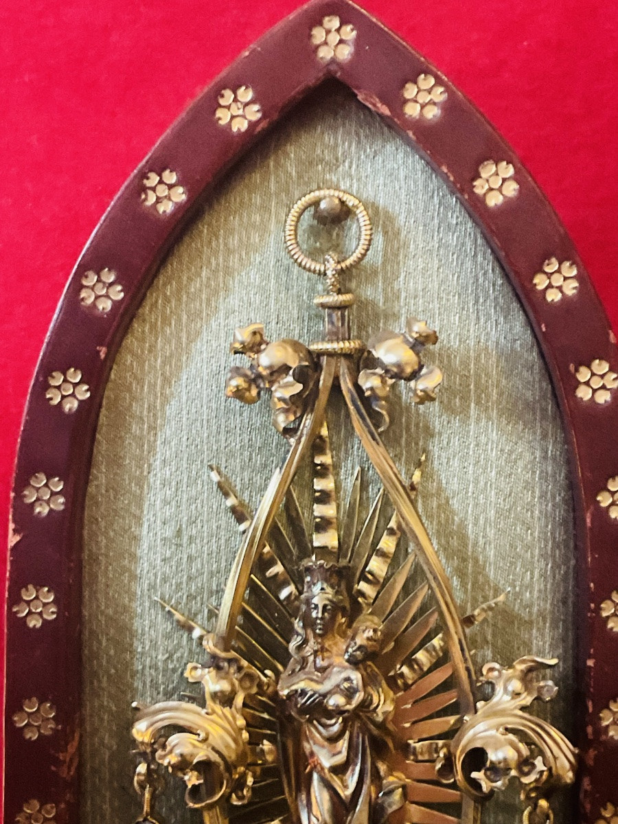 Pectoral With Virgin And Child, Silver, Hallmarks :” Sankt Johannsstift München, Late XIX Centu-photo-2