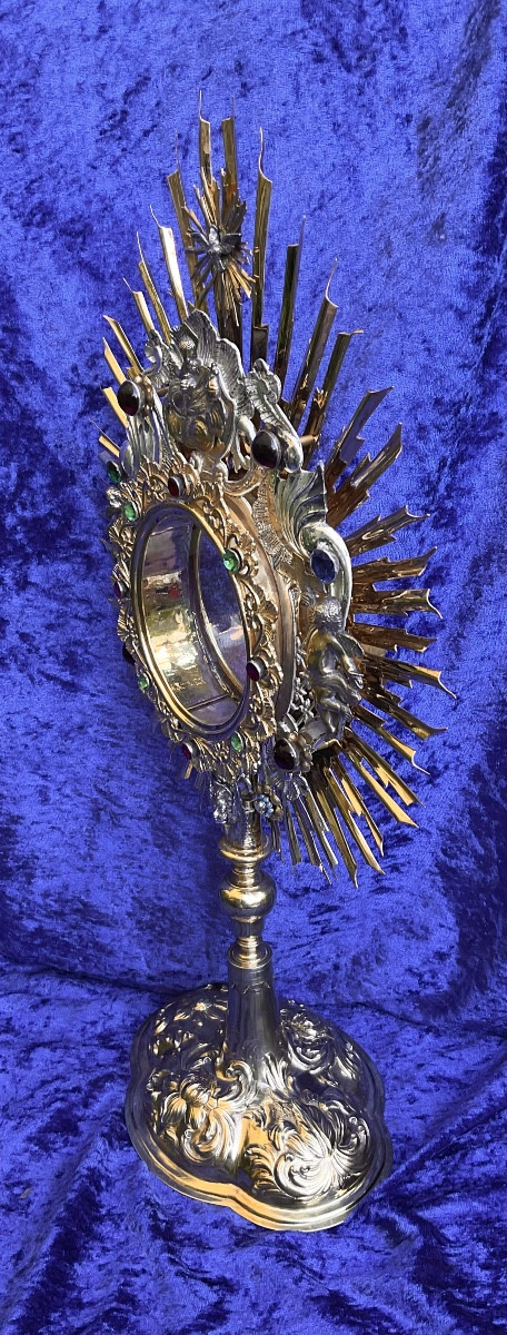 Large Radiant Monstrance, Gilded And Silvered Copper, Rococo Period, Southern Germany, 18th Century-photo-6