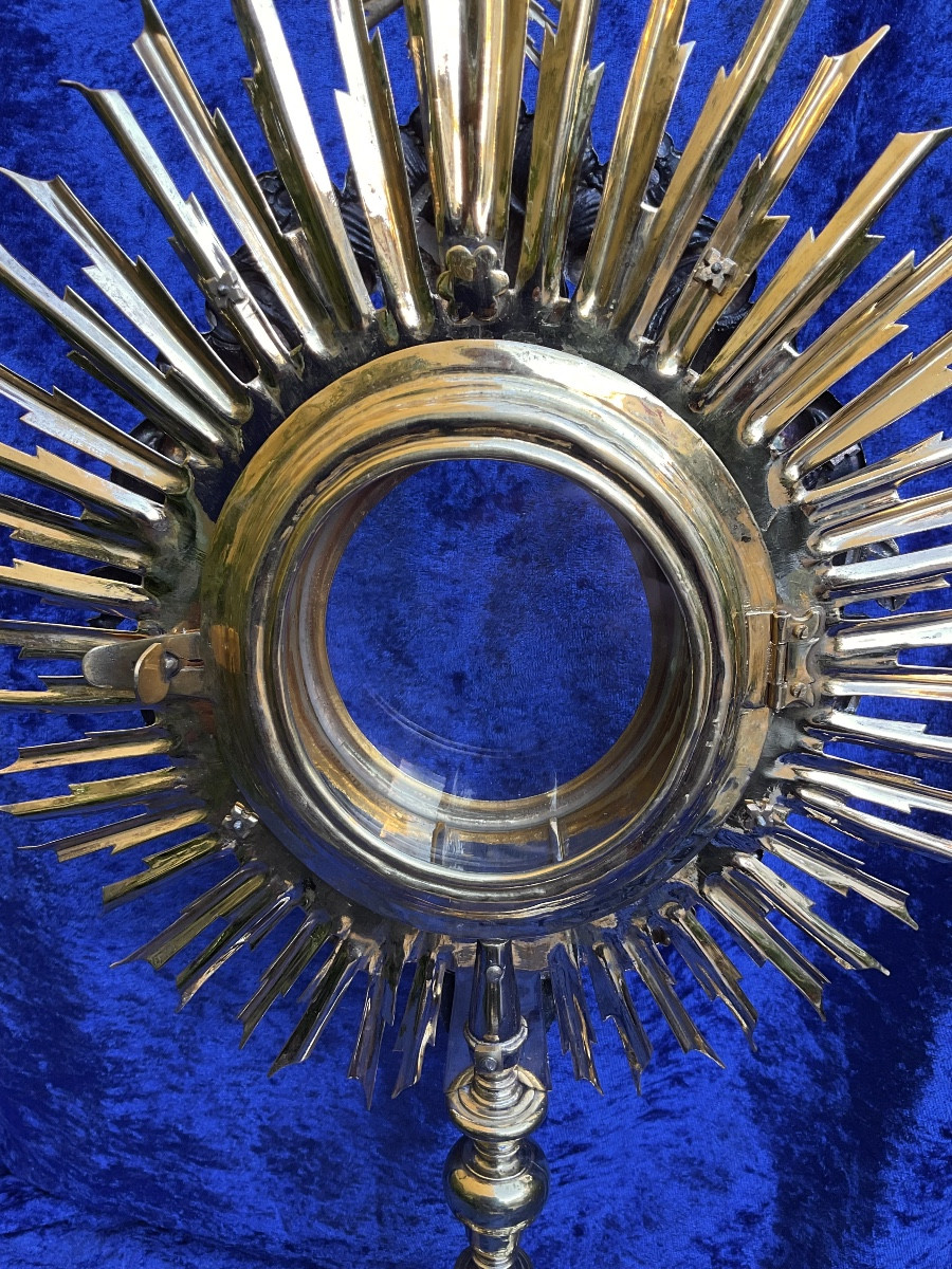 Large Radiant Monstrance, Gilded And Silvered Copper, Rococo Period, Southern Germany, 18th Century-photo-8
