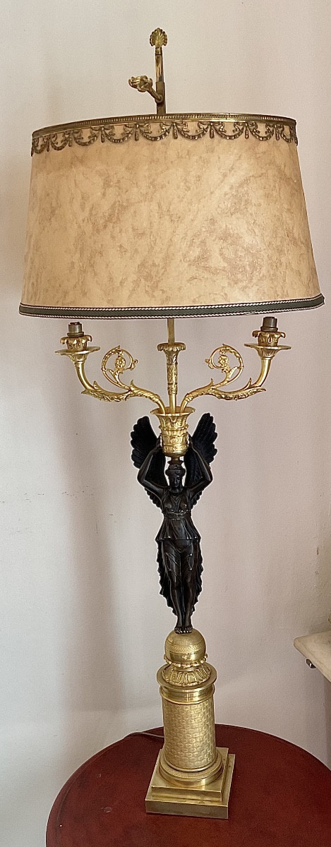 Lampe - Bouilotte , Bronze Blackened And Gilded , France , Mid 19 Th Century