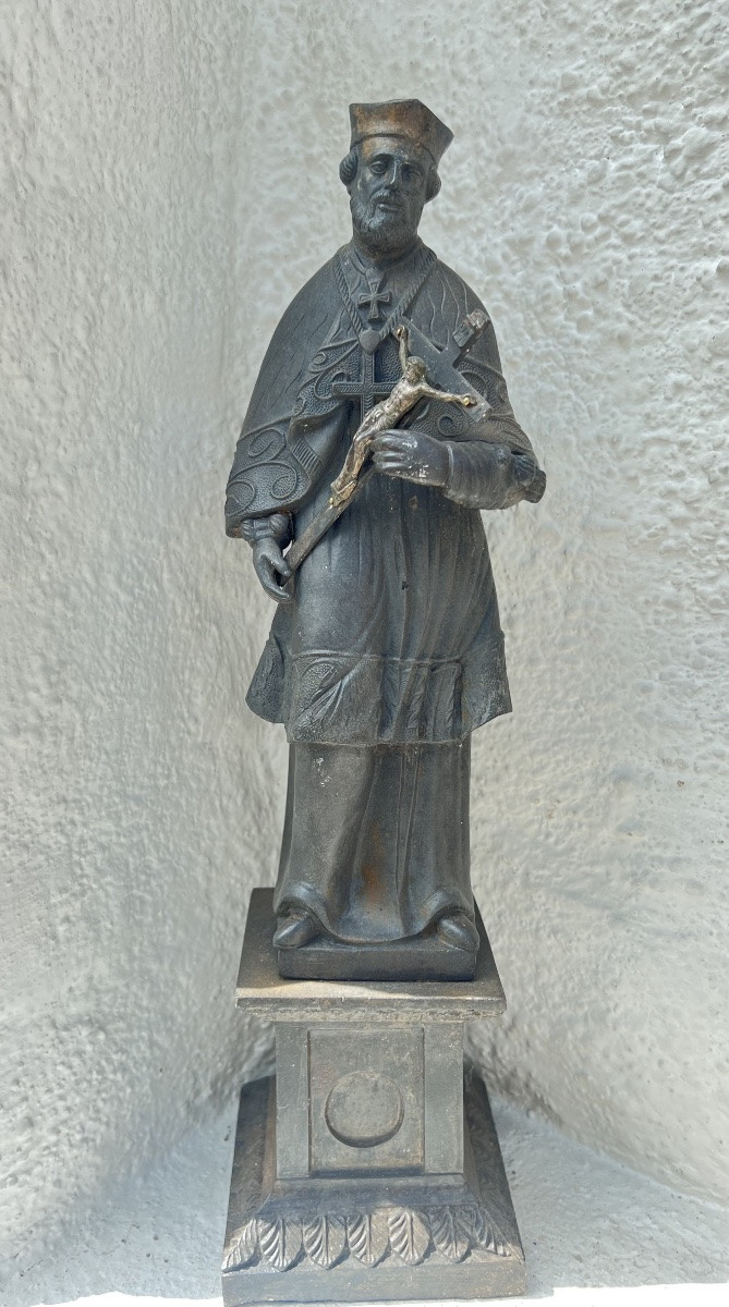Saint John Nepomuk In Cast Iron, C.1800-photo-3