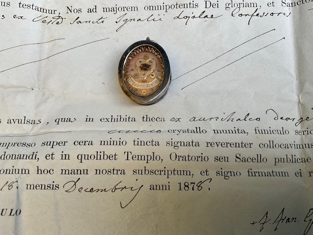Capsule reliquaire (Theca) de saint Ignace de Loyola avec authentique, Rome, 1878-photo-4