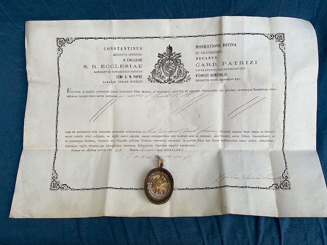 Capsule Reliquaire( Theca) de la Sainte  Agnès avec Authentique , Rome, 1884-photo-2