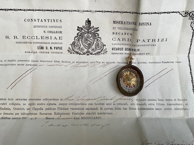 Capsule Reliquaire( Theca) de la Sainte  Agnès avec Authentique , Rome, 1884-photo-3