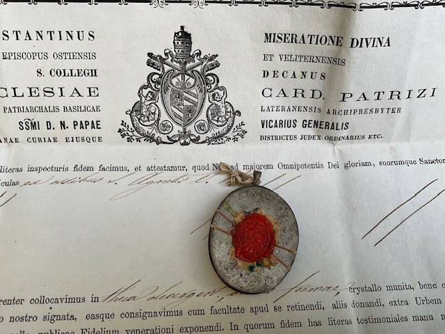 Capsule Reliquaire( Theca) de la Sainte  Agnès avec Authentique , Rome, 1884-photo-4