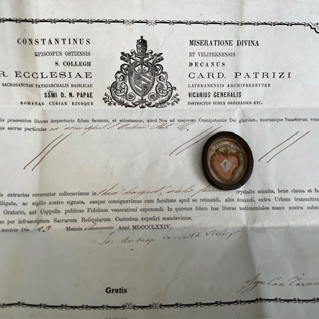 Capsule Reliquaire (Theca) de Saint  Antoine de Padoue avec Authentique , Rome, 1884-photo-2
