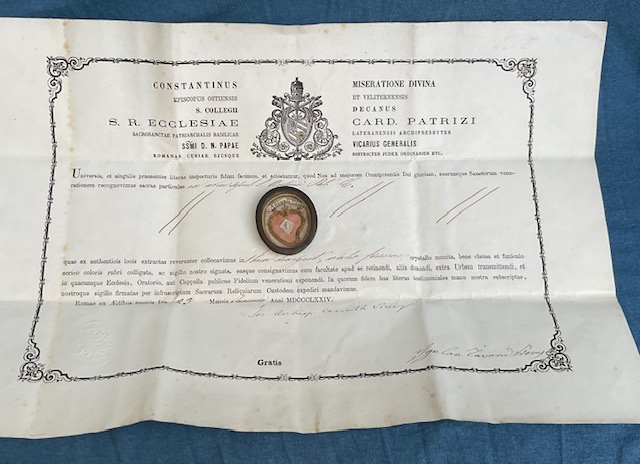Capsule Reliquaire (Theca) de Saint  Antoine de Padoue avec Authentique , Rome, 1884-photo-3