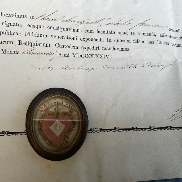 Capsule Reliquaire (Theca) de Saint  Antoine de Padoue avec Authentique , Rome, 1884-photo-4