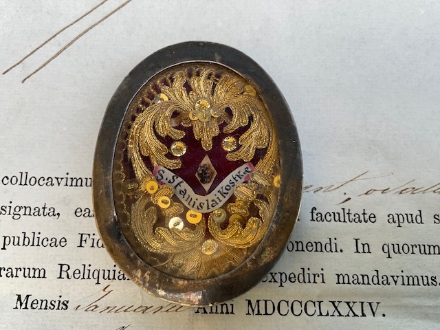Reliquary Capsule (theca) Of Saint Stanislaus Kostka With Authentic, Rome, 1884