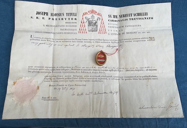 Relic Of Blessed Margaret Mary Alacoque With Authentic, Venice, 1881-photo-2