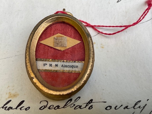 Relic Of Blessed Margaret Mary Alacoque With Authentic, Venice, 1881