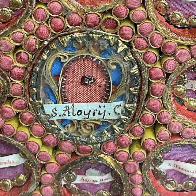 Cadre Reliquaires en Paperolles avec Reliques , Saint  Louis de Gonzague, Salzbourg, v. 1800-photo-2