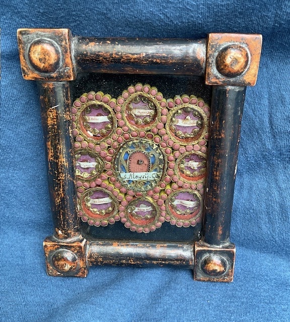 Cadre Reliquaires en Paperolles avec Reliques , Saint  Louis de Gonzague, Salzbourg, v. 1800