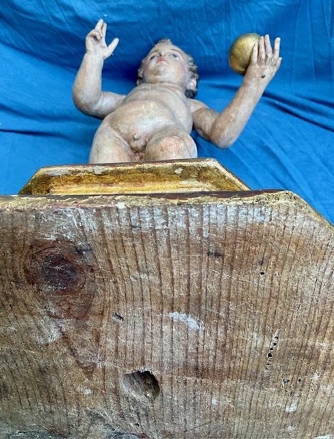Enfant Jésus Christ « Salvator Mundi, »Italie ou Espagne, environ 1700-photo-2