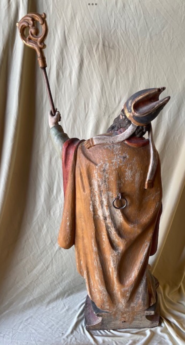 Saint Urbain de Langres, Bois Sculpté et Polychromé début du XXe siècle-photo-2