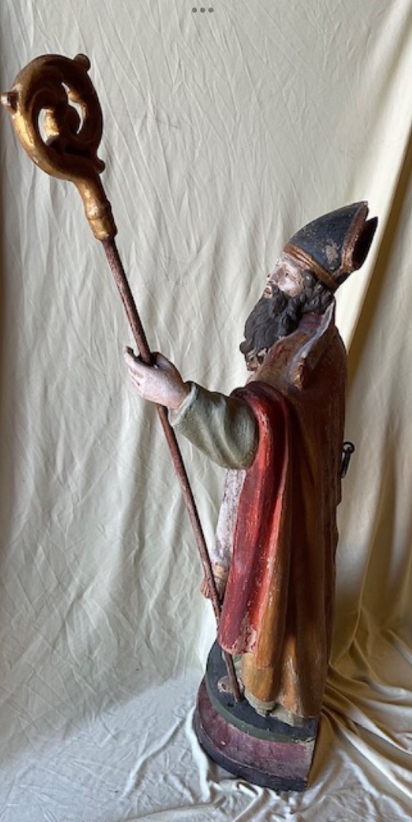Saint Urbain de Langres, Bois Sculpté et Polychromé début du XXe siècle-photo-3