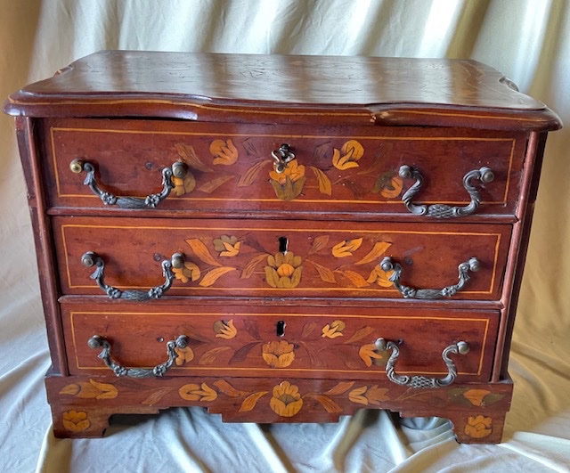 Commode Miniature Hollandaise Marquetée, vers 1790-1800-photo-2