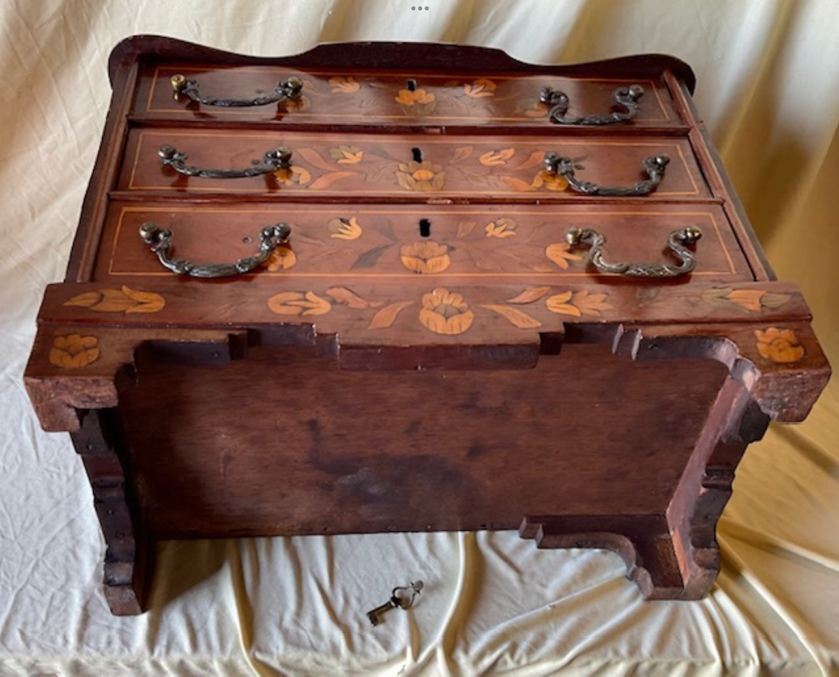 Commode Miniature Hollandaise Marquetée, vers 1790-1800-photo-5
