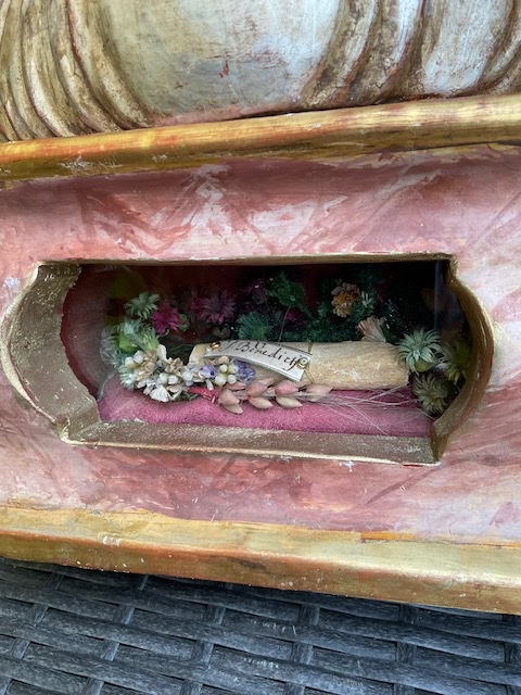 Buste Reliquaire de Saint Benoît (« S. Benedicti ») en Bois Sculpté, Tyrol, XVIIIe siècle-photo-4