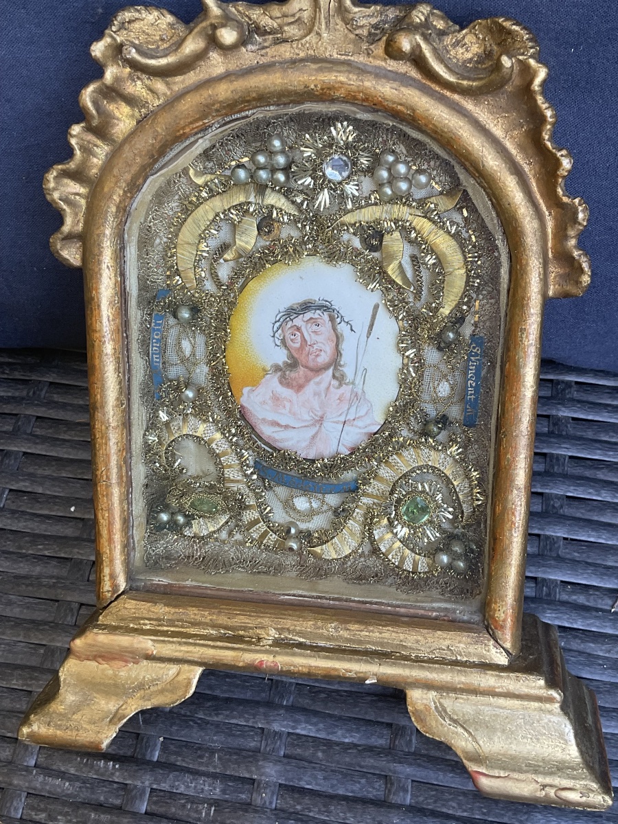 Paire de Cadres Reliquaires de Saints et Martyrs, Tyrol, XVIIIe siècle-photo-2