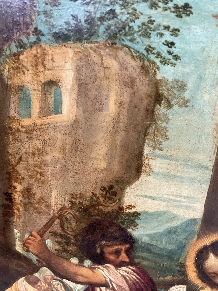 „ Flagellation  du Christ“Tableau , Huile sur Cuivre: École Italo - Flamand , XVIIème Siècle -photo-5