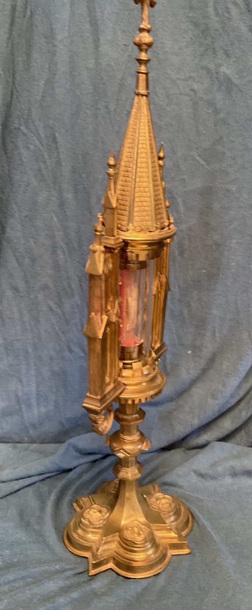 Monstrance - Reliquary “ex Ossibus” Of St. Jucundis M., Gilded Bronze, 19th-century France -photo-2