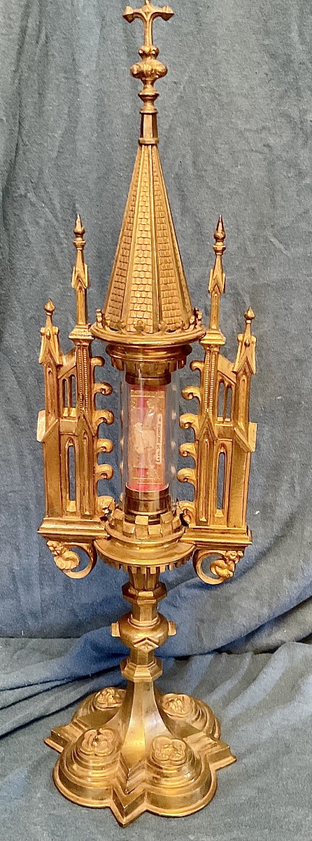 Monstrance - Reliquary “ex Ossibus” Of St. Jucundis M., Gilded Bronze, 19th-century France 