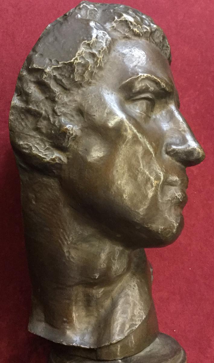 Tête d'Un Jeune Homme ( Bas Relief) En Bronze D l'Année 20, Travail Artistique ,anonyme-photo-4