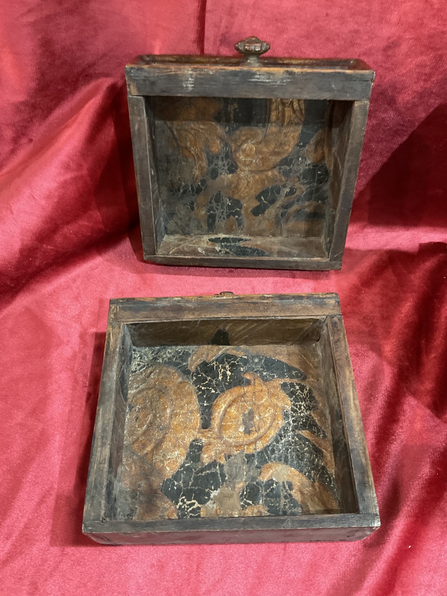 Coffret De Mariage ( Cafanetto), Bois Sculpé Et Doré, Italie XVIIe Siècle -photo-6