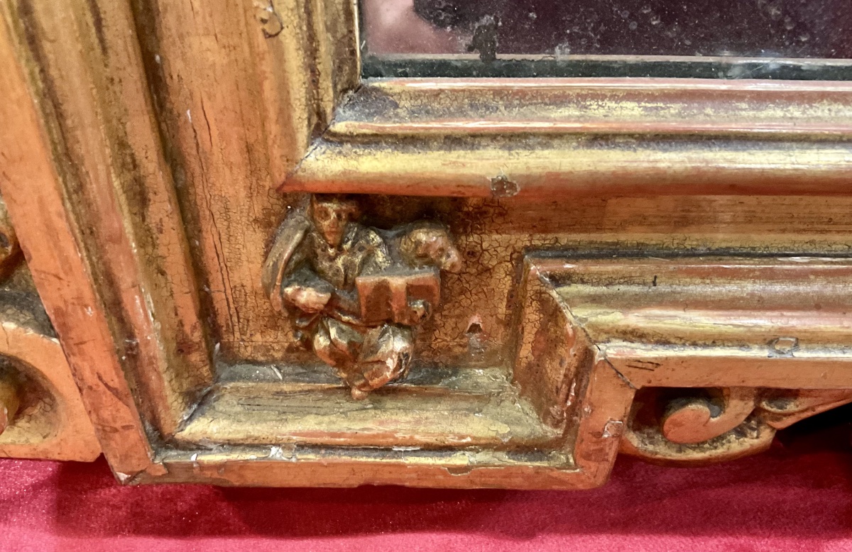 Grand Cadre -  Tabernacle , Bois Sculpté Et Doré À Décor Figuré, Italie Vers 1700-photo-3