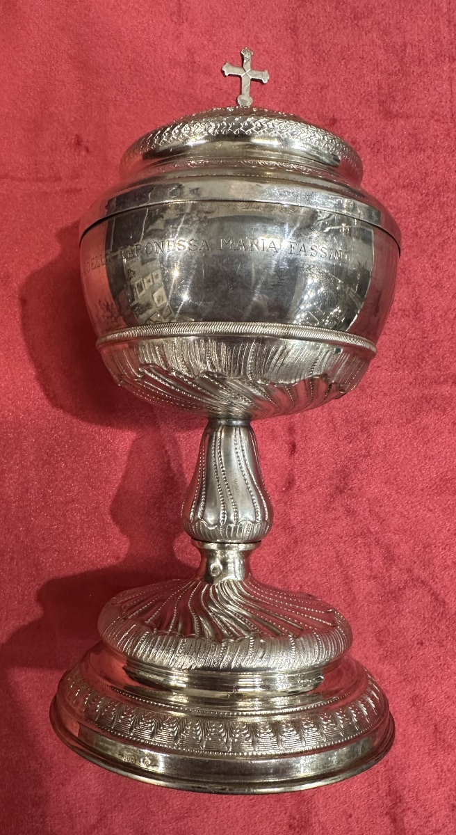 Commemorative (silver) Ciborium Of Baroness Maria Fussini, Italy (rome?), Early 19th Century-photo-2