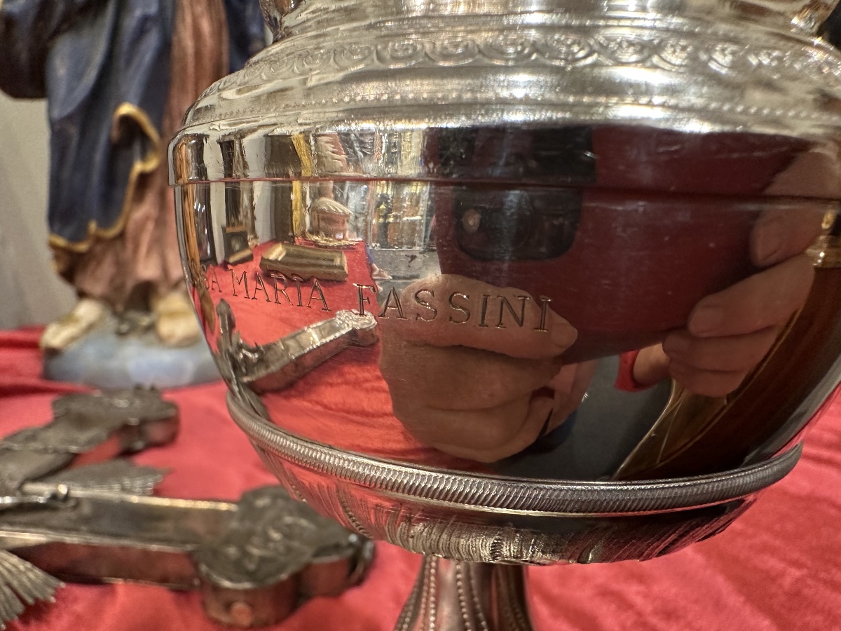 Commemorative (silver) Ciborium Of Baroness Maria Fussini, Italy (rome?), Early 19th Century-photo-1