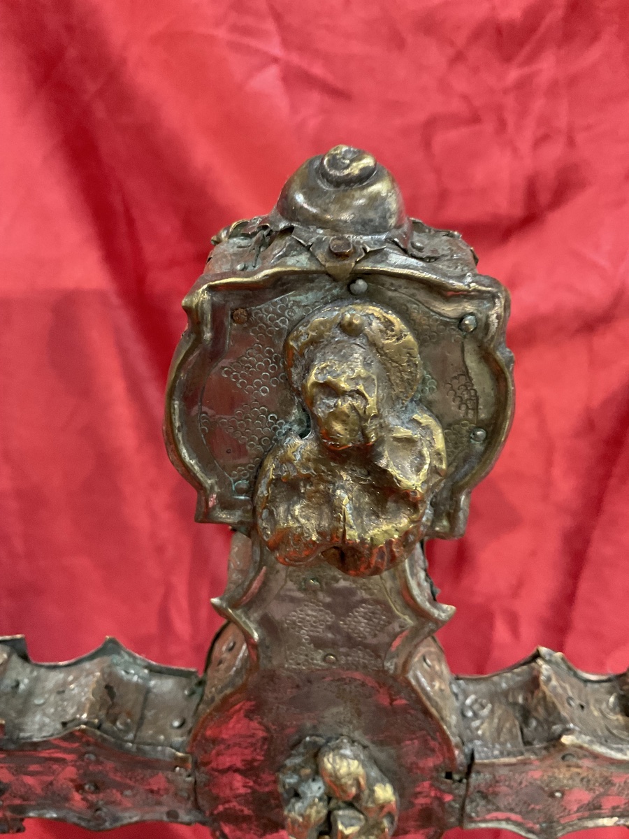 Gothic Processional Cross, Silver-plated Copper And Bronze On A Wooden Core, Italy, Lombardy, 15th Century-photo-1