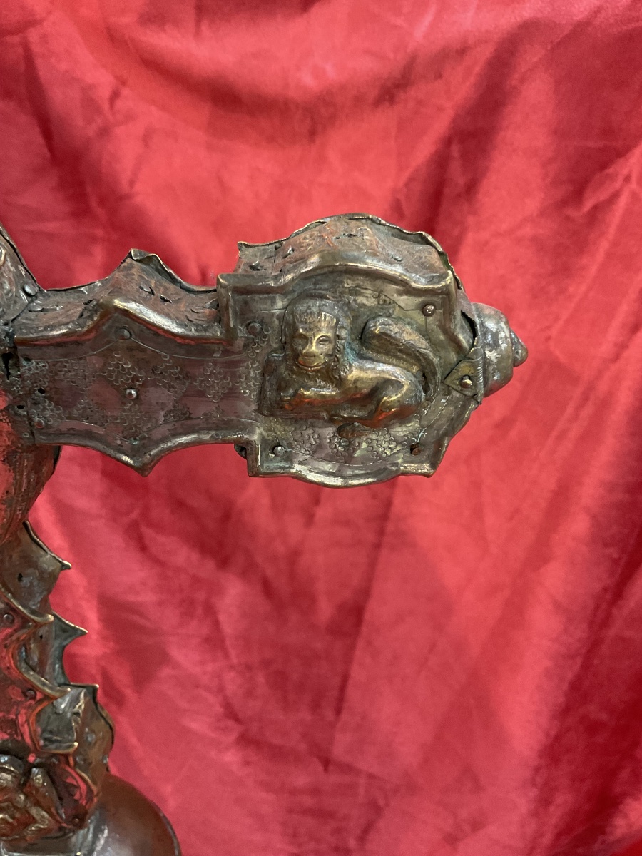 Gothic Processional Cross, Silver-plated Copper And Bronze On A Wooden Core, Italy, Lombardy, 15th Century-photo-2