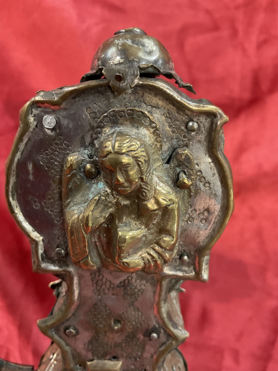 Gothic Processional Cross, Silver-plated Copper And Bronze On A Wooden Core, Italy, Lombardy, 15th Century-photo-8