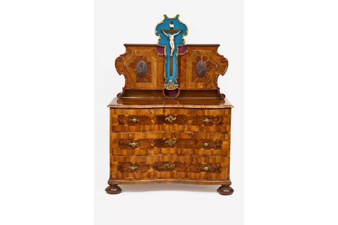 Meuble De Sacristie Baroque Avec Corpus Christi En Ivoire , Allemagne De Sud, XVIIIè