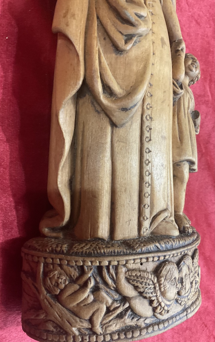 Carved Wooden Reliquary Statuette Containing A Relic Of St. Vincent De Paul, France, 19th Century.-photo-3